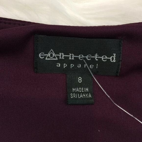 NWT Connected Apparel Pull-on Purple Jersey Floral A-line Trapeze Dress Size 8 - Picture 8 of 11